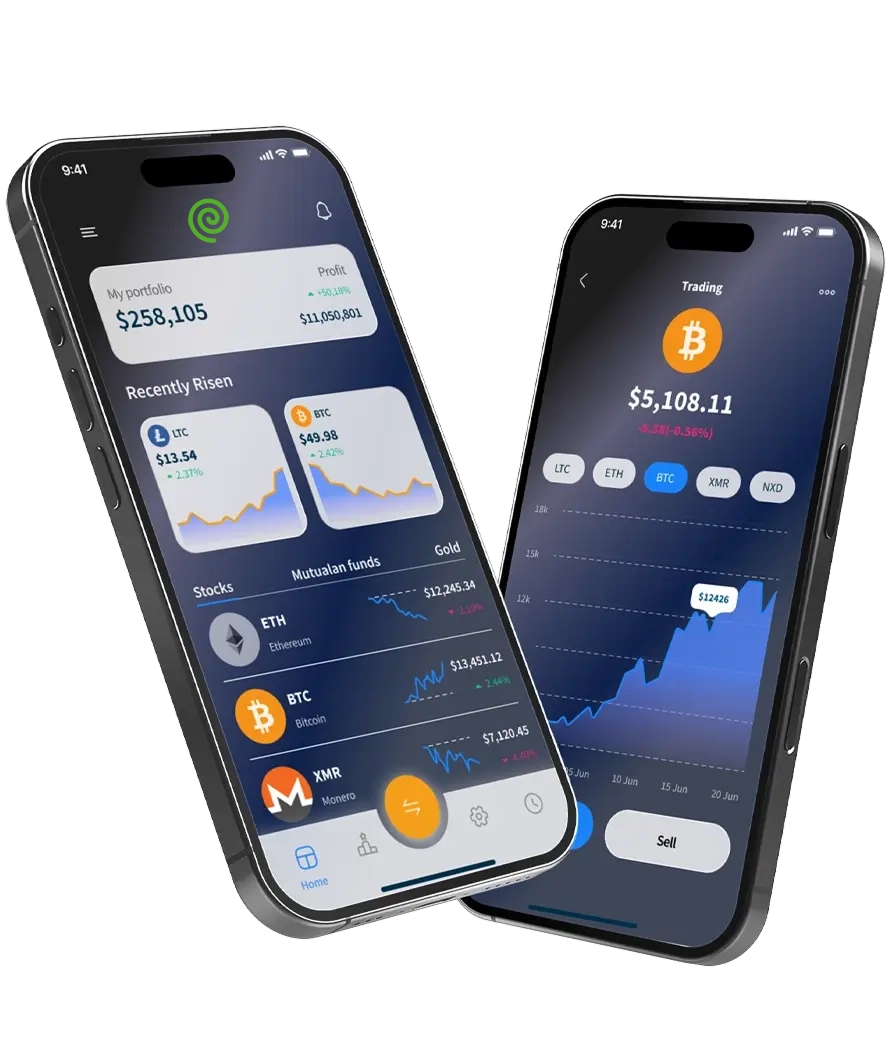 Application de trading mobile Elyra Vionex